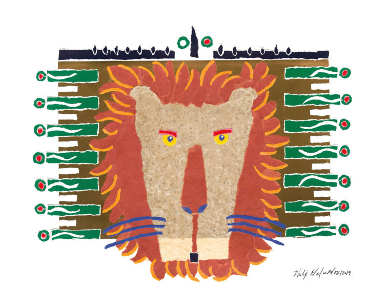 Collages titled "Le lion" by Philip Oldfield, Original Artwork, Collages