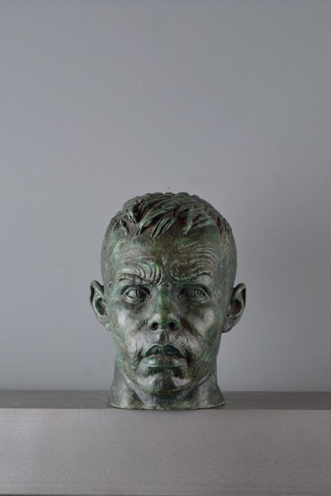 Sculpture titled "Head of Warrior 16…" by Philipp Rukavishnikov, Original Artwork, Bronze