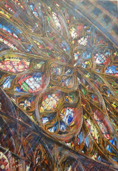 Malerei mit dem Titel "Cercle chromatique" von Philippe Lasselin, Original-Kunstwerk, Acryl