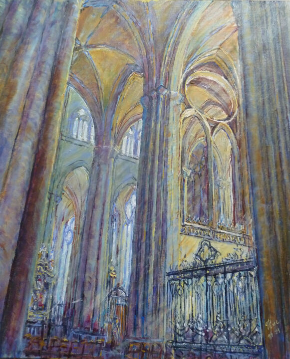 Painting titled "La fenêtre sans vit…" by Philippe Lasselin, Original Artwork, Acrylic