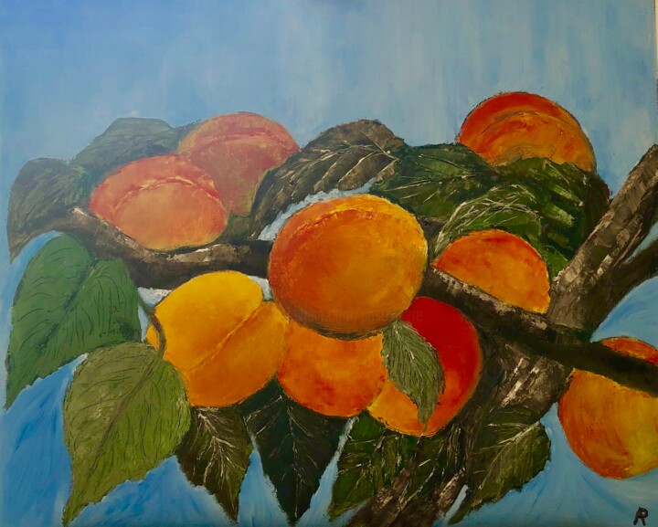 Schilderij getiteld "Les abricots de Pro…" door Philippe Allier, Origineel Kunstwerk, Olie