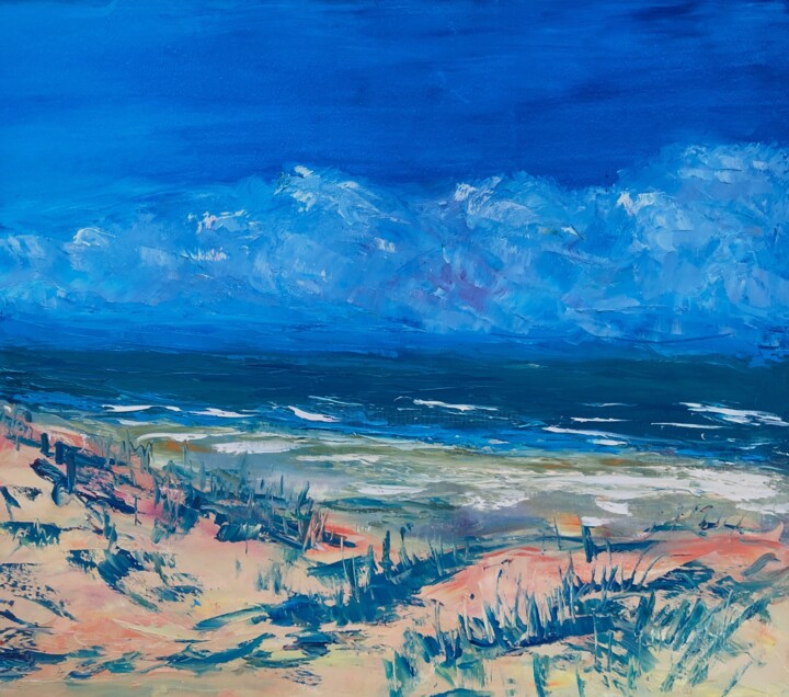 Peinture intitulée "Au bord de mer." par Philippe Allier, Œuvre d'art originale, Huile