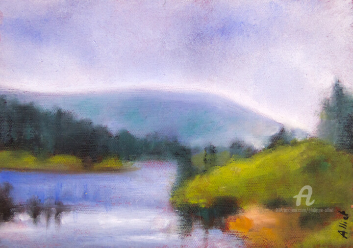 Peinture intitulée "Paysage canadien" par Philippe Alliet, Œuvre d'art originale, Huile