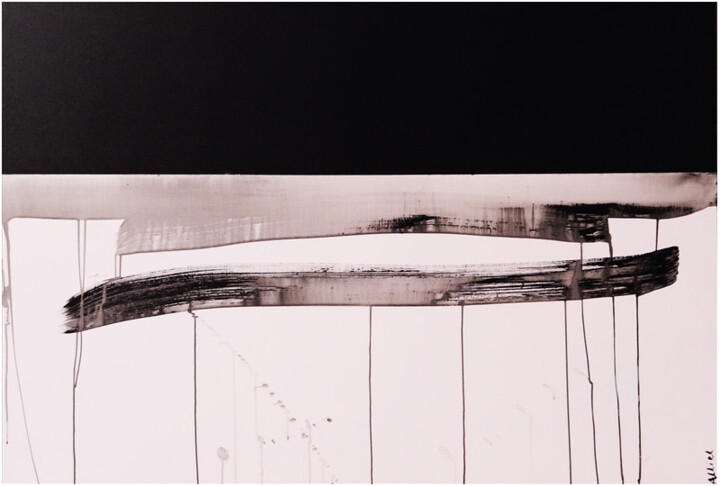 Malarstwo zatytułowany „Interface noir” autorstwa Philippe Alliet, Oryginalna praca, Akryl