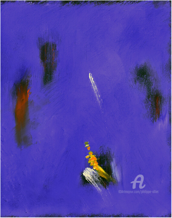 「Abstraction bleue 0…」というタイトルの絵画 Philippe Allietによって, オリジナルのアートワーク, オイル