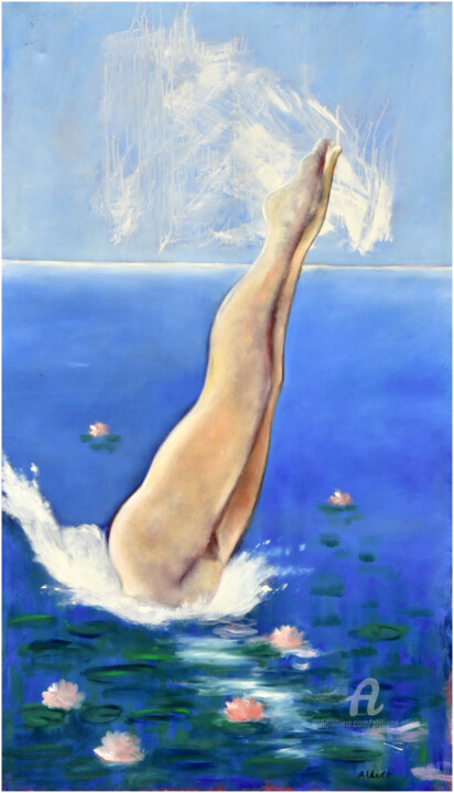 Painting titled "Plongée impressionn…" by Philippe Alliet, Original Artwork, Oil