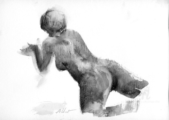 Drawing titled "CM-sketch 006" by Philippe Alliet, Original Artwork, Ink