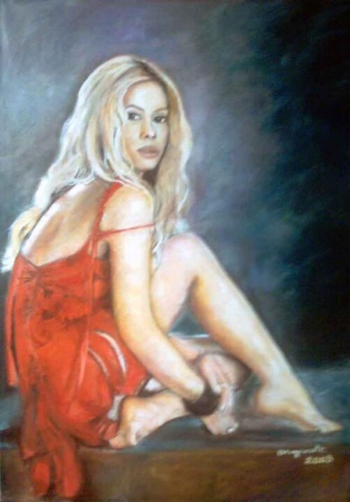 Painting titled "femme blonde" by Philippe Bayle (chatinspire), Original Artwork, Other