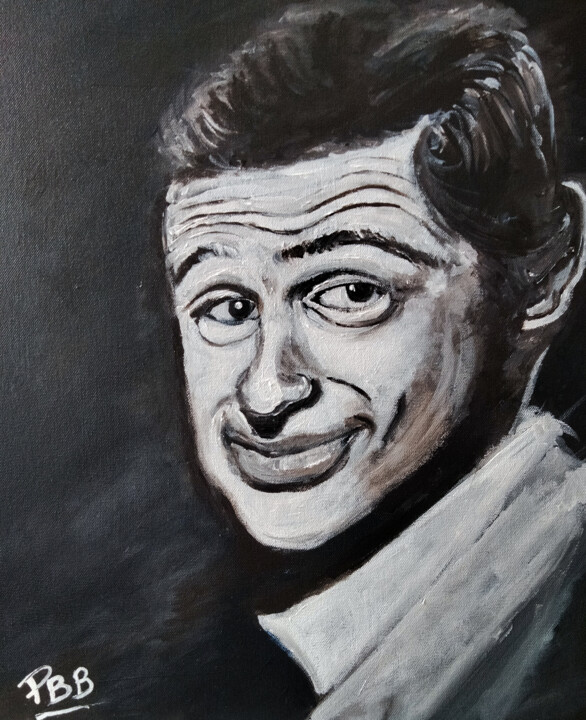 Painting titled "jean paul belmondo" by Philippe Bayle (chatinspire), Original Artwork, Acrylic