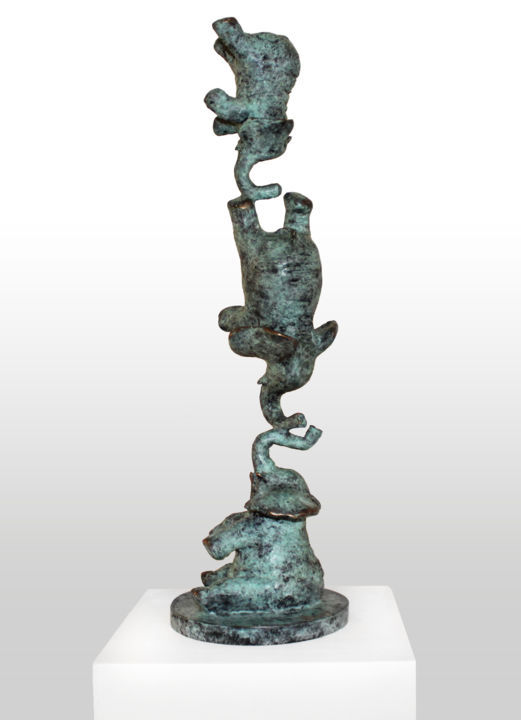 Sculpture titled "Les petits éléphant…" by Philippe Berry, Original Artwork, Bronze