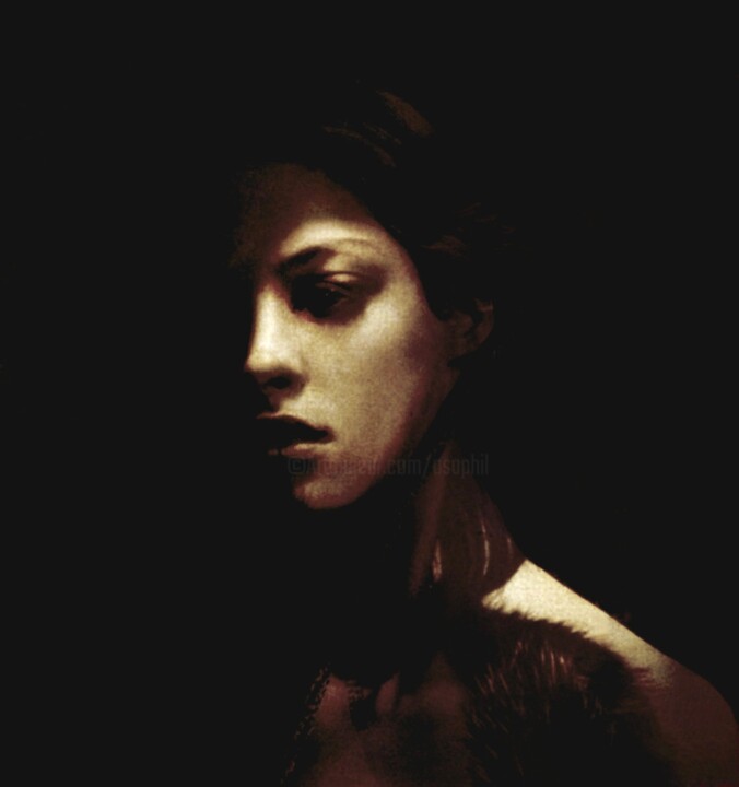 Digitale Kunst getiteld "Dans le noir........" door Philippe Berthier, Origineel Kunstwerk, Foto Montage