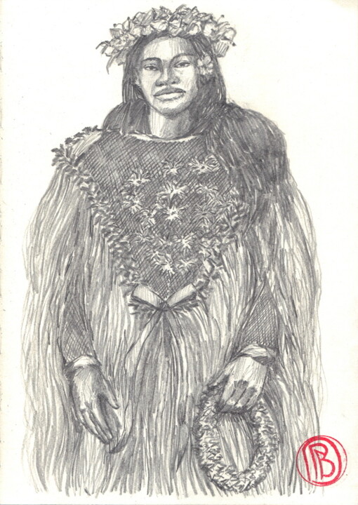 Dessin intitulée "" Le costume de fêt…" par Philippe Brobeck, Œuvre d'art originale, Crayon