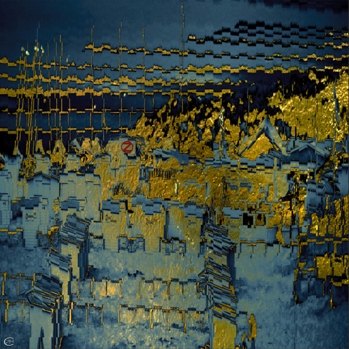 Arts numériques intitulée "ZOUTE STRAND" par Philippe Ceulemans, Œuvre d'art originale, Peinture numérique Monté sur Plexigl…