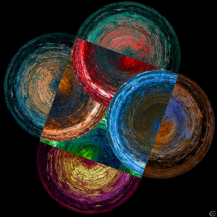 Digital Arts με τίτλο "JUST CIRCLES NR2" από Philippe Ceulemans, Αυθεντικά έργα τέχνης, Ψηφιακή ζωγραφική