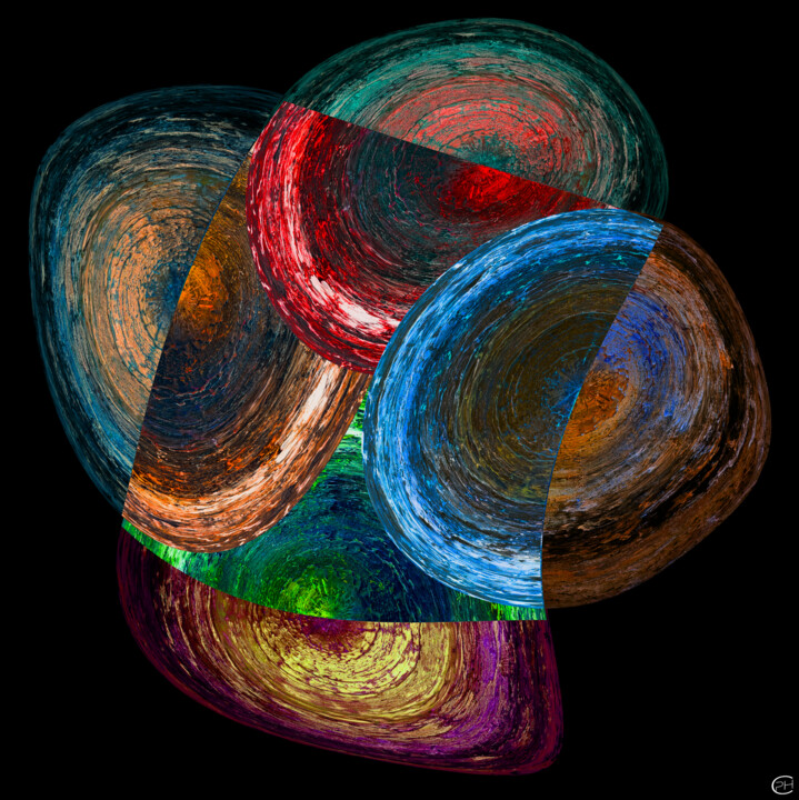 Digital Arts με τίτλο "JUST CIRCLES NR4" από Philippe Ceulemans, Αυθεντικά έργα τέχνης, Ψηφιακή ζωγραφική