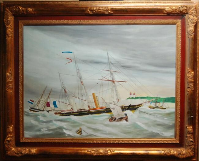 Pintura intitulada "Yacht" por Philippe Conrad, Obras de arte originais