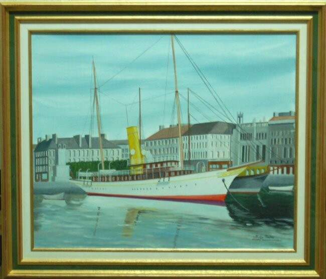 Painting titled "Yacht" by Philippe Conrad, Original Artwork