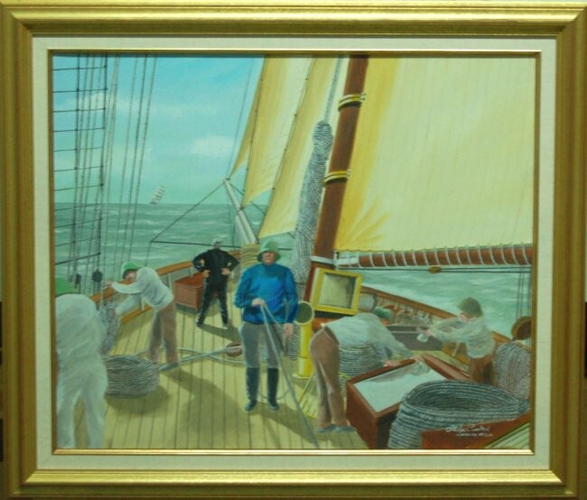 Peinture intitulée "A bord de" par Philippe Conrad, Œuvre d'art originale