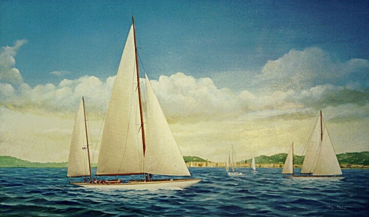 Painting titled "AILE à St Tropez" by Philippe Conrad, Original Artwork, Oil