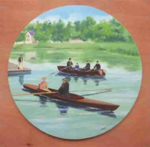 Painting titled "Canotage sur la Mar…" by Philippe Conrad, Original Artwork