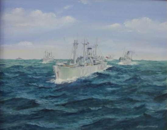 Peinture intitulée "Liberty ship Jeremi…" par Philippe Conrad, Œuvre d'art originale