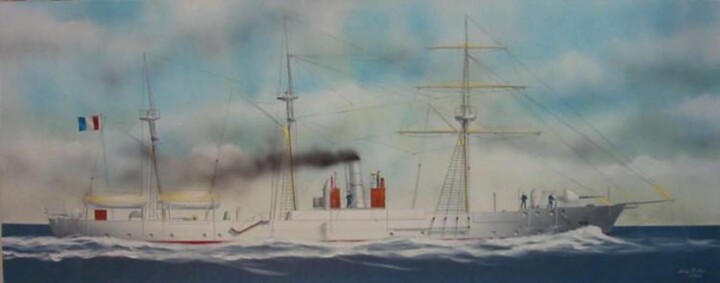 Pintura intitulada "La Zélée en navigat…" por Philippe Conrad, Obras de arte originais
