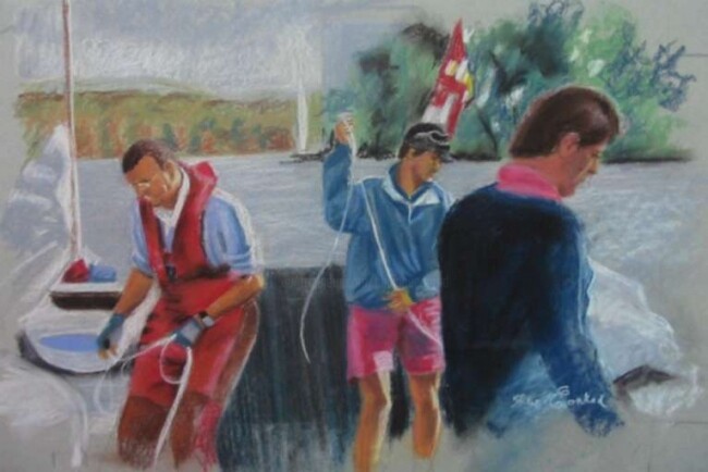 Painting titled "Sailors in the CVP(…" by Philippe Conrad, Original Artwork, Oil