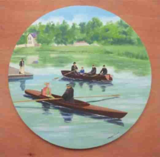 Painting titled "Boating on River Ma…" by Philippe Conrad, Original Artwork