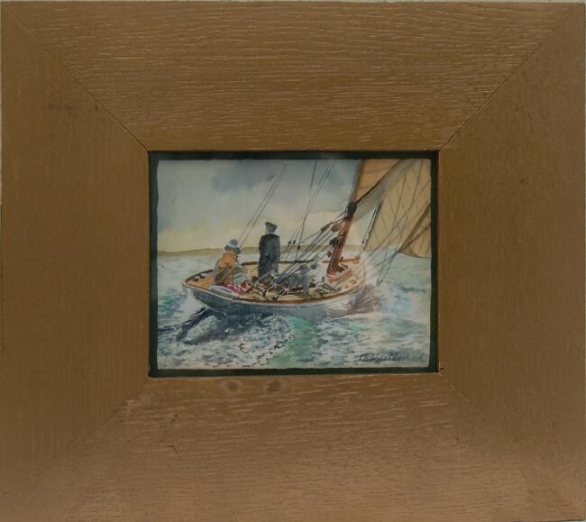 제목이 "Sails yachts"인 미술작품 Philippe Conrad로, 원작, 기름