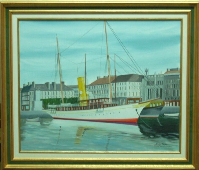 Painting titled "Yacht dans le Bassi…" by Philippe Conrad, Original Artwork
