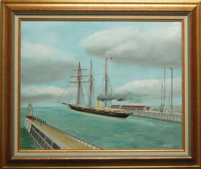 Painting titled "Steam Yacht "Baccha…" by Philippe Conrad, Original Artwork