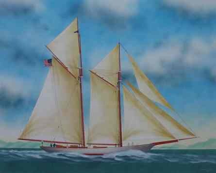 Painting titled "Yacht "Sylvie"" by Philippe Conrad, Original Artwork
