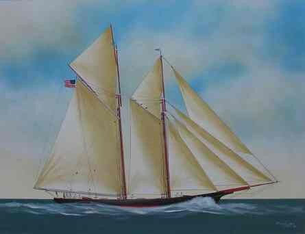 Painting titled "Goelette "Columbia"…" by Philippe Conrad, Original Artwork