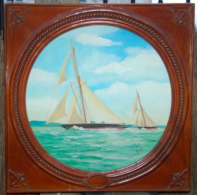 Peinture intitulée "Yacht "Britannia" à…" par Philippe Conrad, Œuvre d'art originale