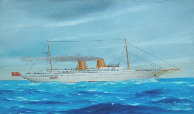 Peinture intitulée "Yacht "Savarona"" par Philippe Conrad, Œuvre d'art originale