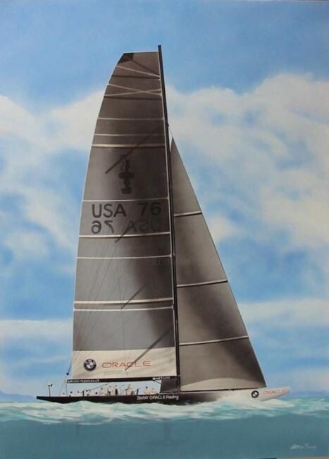 Painting titled "America's cup BMW O…" by Philippe Conrad, Original Artwork