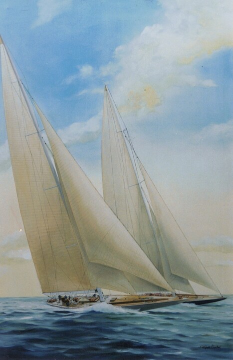 Pintura intitulada "ranger-vs-endeavour…" por Philippe Conrad, Obras de arte originais