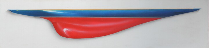 Peinture intitulée "Demi-coque hyperréa…" par Philippe Conrad, Œuvre d'art originale, Acrylique Monté sur Panneau de bois