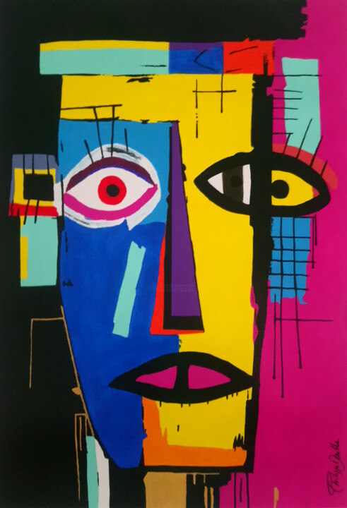 Malerei mit dem Titel "Cristo" von Philippe Dailler, Original-Kunstwerk, Acryl