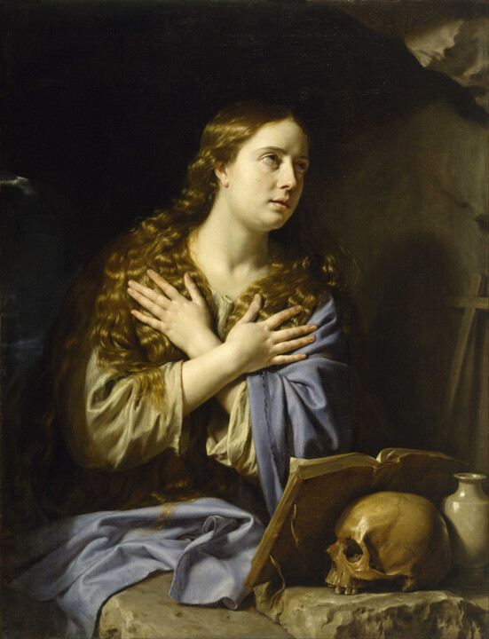 Painting titled "The Repentant Magda…" by Philippe De Champaigne, Original Artwork, Oil
