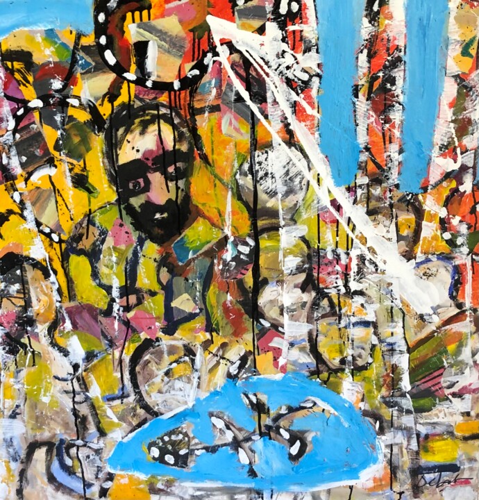 Peinture intitulée "Autoportrait" par Philippe Debat, Œuvre d'art originale, Acrylique