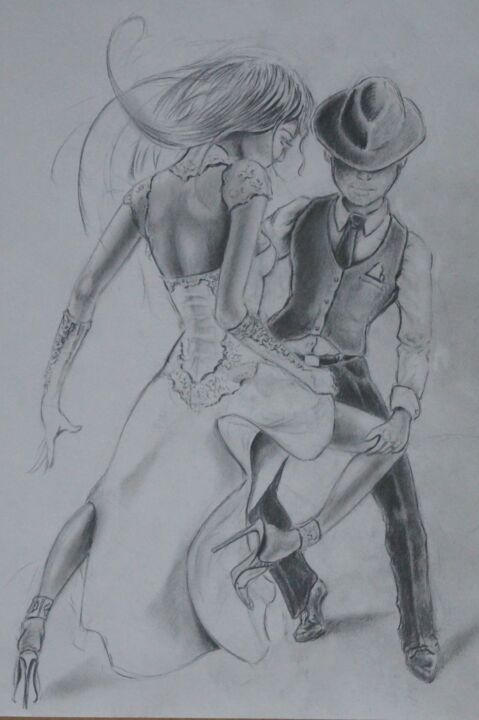 Drawing titled "tango" by Philippe Dran, Original Artwork