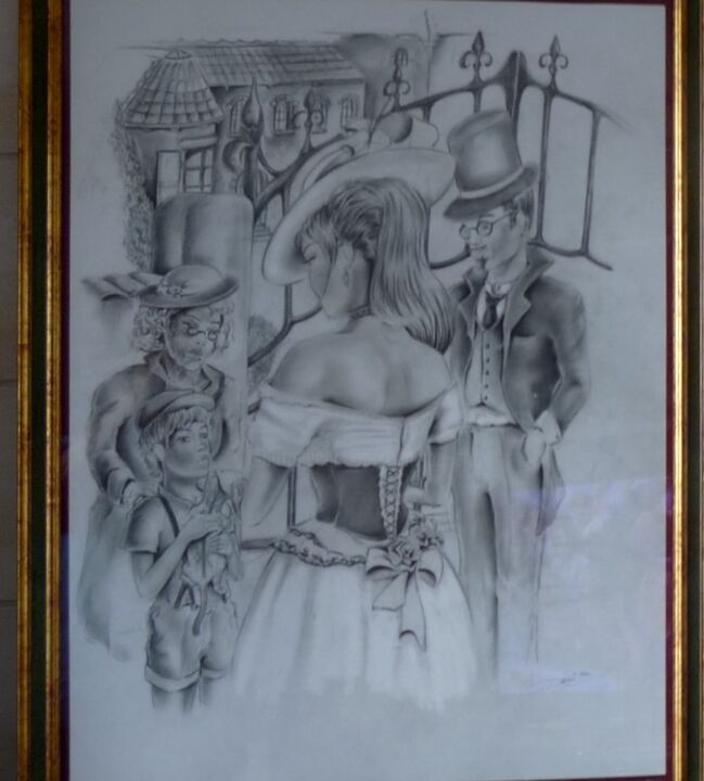 Drawing titled "1920" by Philippe Dran, Original Artwork