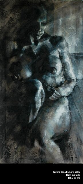 Painting titled "Femme dans l'ombre" by Philippe-Emmanuel Amirault, Original Artwork