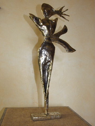 Sculpture intitulée "femme de dos" par Philippe Fautrez, Œuvre d'art originale