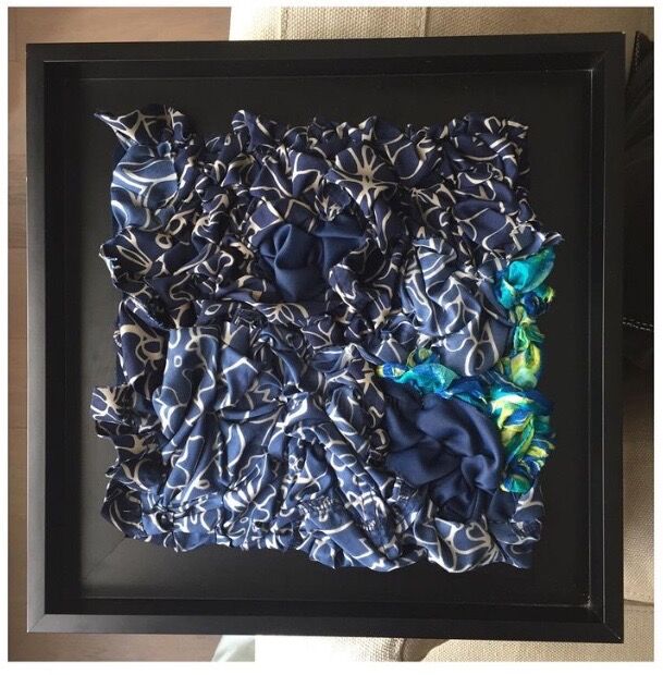Textile Art titled "Reflets" by Philippe Haniez, Original Artwork, Fabric Mounted on Wood Panel