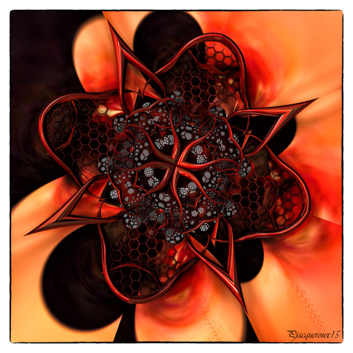 Digital Arts titled "4 est rouge" by Philippe Jacqueroux, Original Artwork, 2D Digital Work