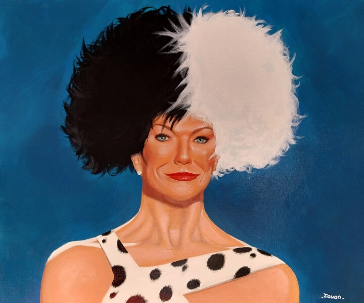 Painting titled "Cruella" by Philippe Jouan, Original Artwork, Acrylic Mounted on Wood Stretcher frame