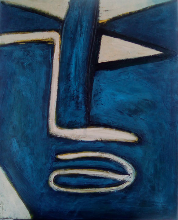 Peinture intitulée "homme-taureau-2-50-…" par Philippe Langaud, Œuvre d'art originale, Acrylique