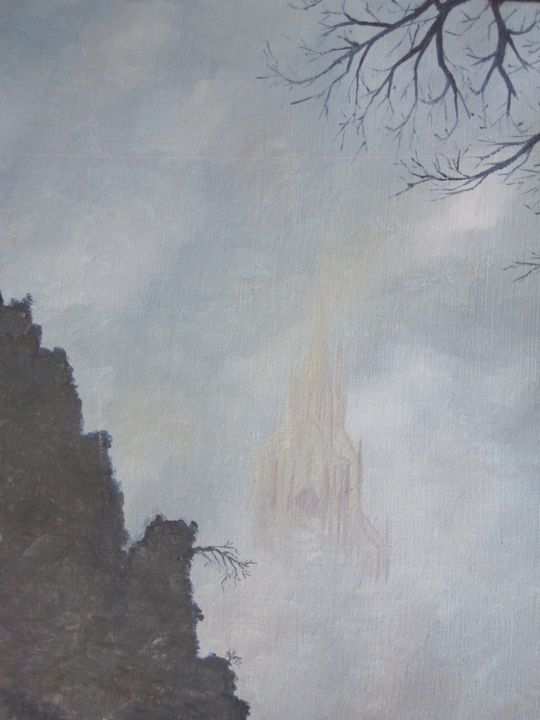 Peinture intitulée "Cathédrale" par Philippe Manson, Œuvre d'art originale, Huile Monté sur Châssis en bois